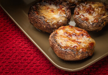 Grilled four cheese stuffed porabello mushrooms
