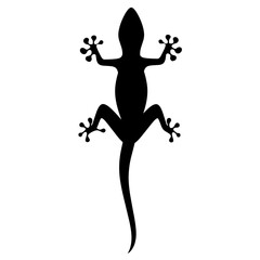 Fototapeta na wymiar Lizard vector silhouette on white background. Great for lizard logos.