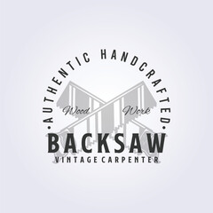 back saw logo vector illustration design, for carpentry