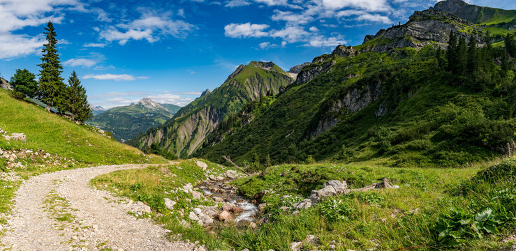Hike to the Hochkuenzelspitze in Vorarlberg Austria from Schroecken via the Biberacher Hut