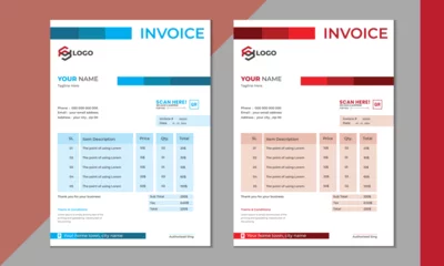Fotobehang invoice vector template design. modern invoice template design.  © REDWAN