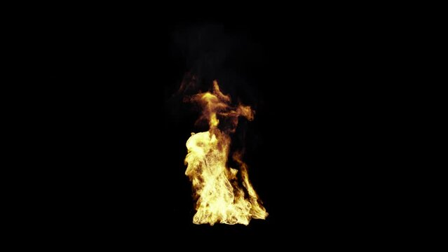 Medium campfire on black background
