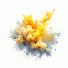 Fototapeta na wymiar Abstract colorful ink paint splash, splatter brush strokes, Watercolor powder explosion, smoke paint effect, stain grunge isolated on white background 