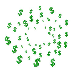 Circle dollar sign scatter brush business decoration flat illustration