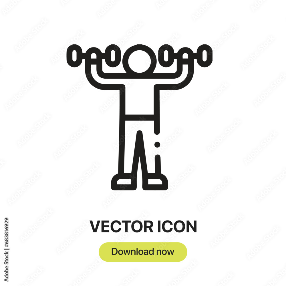 Poster Exercise icon vector. Linear-style sign for mobile concept and web design. Exercise symbol illustration. Pixel vector graphics - Vector.	