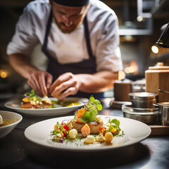 cook chef preparing an expensive meal