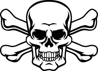 Skull And Crossbones Pirate Grim Reaper Cartoon