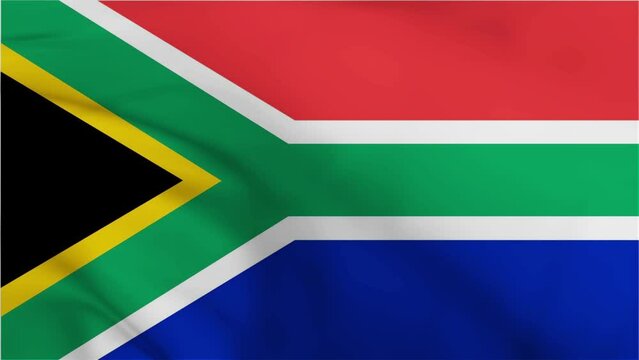 South Africa flag is waving 3D animation. South Africa flag waving in the wind.