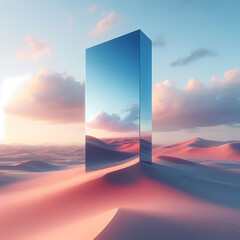 mirror in desert