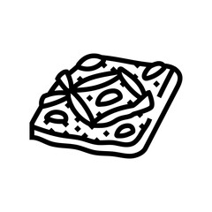 pissaladier french cuisine line icon vector. pissaladier french cuisine sign. isolated contour symbol black illustration
