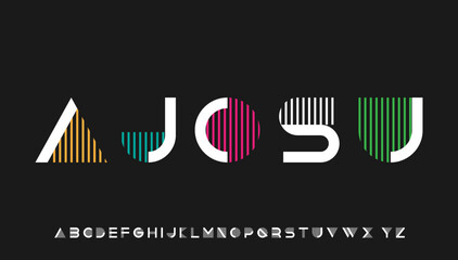 modern stylish typography capital alphabet letter logo design - obrazy, fototapety, plakaty