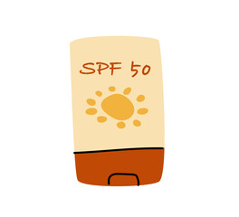 sunscreen lotion or deodorant in flat style