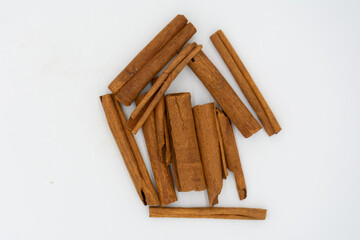 Cinnamon sticks  on a white background