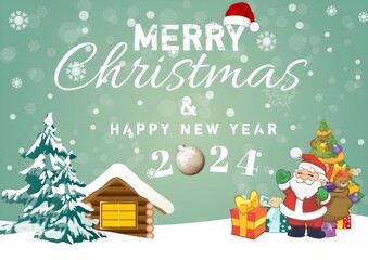 Christmas & New year greeting card. 