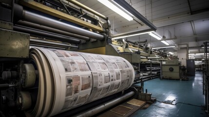 Fototapeta premium Newspaper production at Tamedia Zurich printing plant.