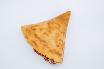 Chicken crepe on white background isolated on white
