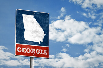 US State of Georgia road sign