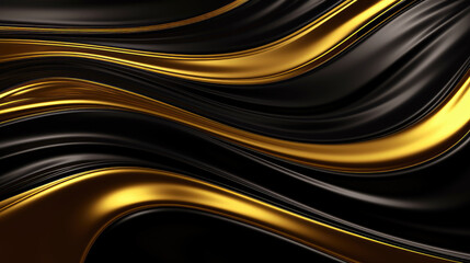 Liquid glass wallpaper with a dark oil flow background or abstract 3D water with a gold shine.