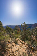 hiking the grandview trail in the grand canyon national park, arizona, usa