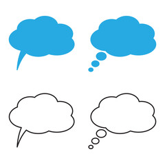 Obraz premium Speech or think bubble, empty communication cloud. Vector design element.