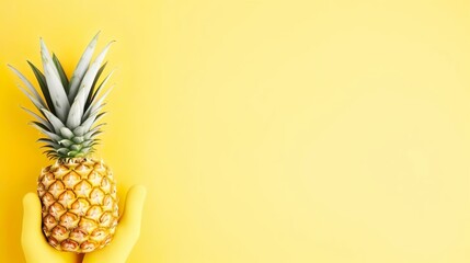 Hand holding pineapple