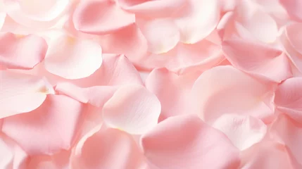 Fotobehang A close-up minimalistic background capturing the elegance of rose petals, creating a romantic and timeless atmosphere. © ImageHeaven