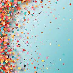 Colorful confetti background with copy space