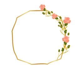 Golden  frame with flower