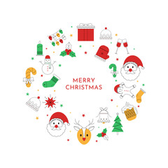 Merry Christmas celebration vector illustration.