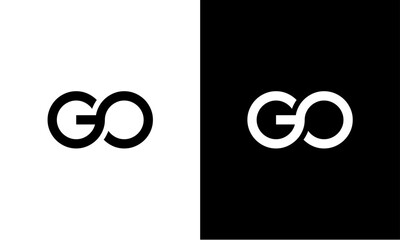 GO letter initials logo - obrazy, fototapety, plakaty