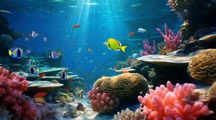 coral reef and fishes