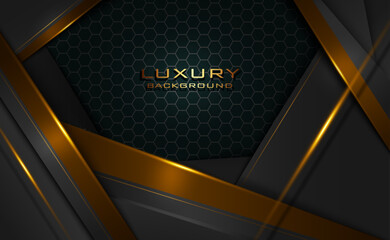 abstract digital black and gold color luxury modern background design element, use for business card,wallpaper and cover design.