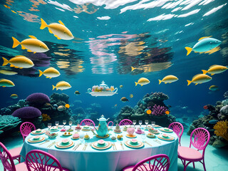 Aqua Whimsy: The Enchanted Underwater Tea Soirée