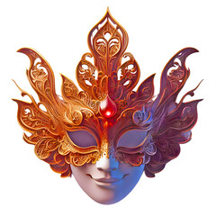 Festival mask isolated on transparent background - obrazy, fototapety, plakaty