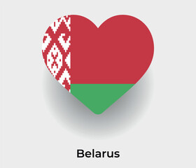 Belarus flag heart shape country icon vector illustration
