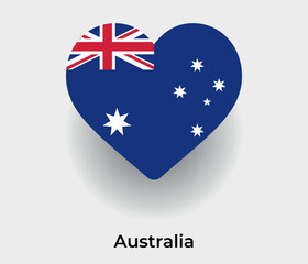Australia flag heart shape country icon vector illustration