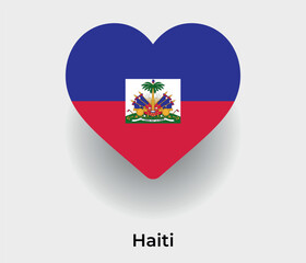 Haiti flag heart shape country icon vector illustration