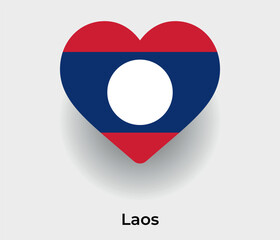 Laos flag heart shape country icon vector illustration