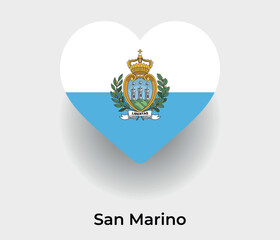 San Marino flag heart shape country icon vector illustration