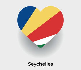 Seychelles flag heart shape country icon vector illustration