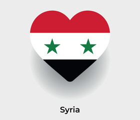 Syria flag heart shape country icon vector illustration