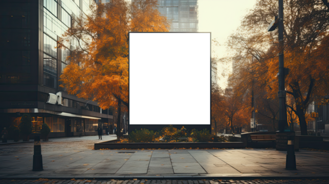 Blank Vertical Street Billboard on city Street