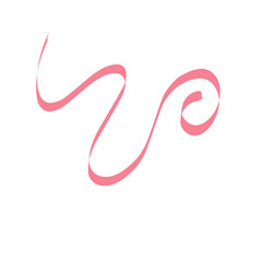 Pink ribbon on white background