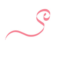 Pink ribbon on white background