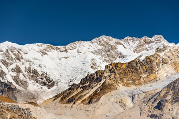 Himalaya View from Oktang of Kanchenjunga Base Camp South Trekking in Nepal