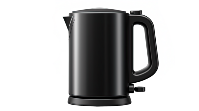 Electric black kettle. Isolated on Transparent background.