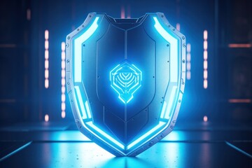 Futuristic Cybersecurity Shield Concept