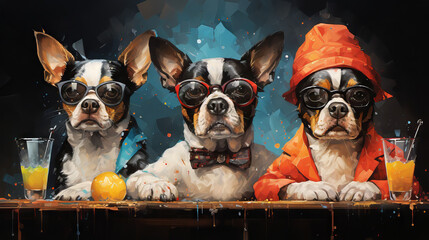 
"Barktender Trio"
A whimsical take on happy hour, served up by a trio of dapper dogs ready to shake and stir your spirits