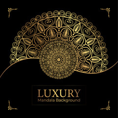 Gold and black ornamental ,Creative luxury mandala background design,