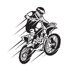 Obraz na płótnie Canvas Motor trail enduro extreme sport vector illustration, perfect for racing team logo and t shirt design